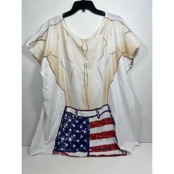 VTG LA Imprints My Bikini USA OSFA White Beach Tshirt 90s 6 Pack Men - Picture 4 of 6